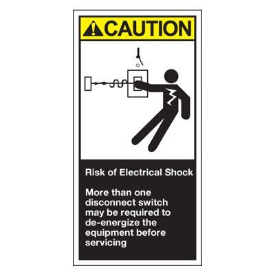 Conveyor Safety Labels - Caution Risk Of Electrical Shock | Seton