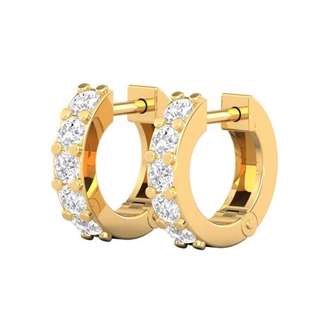 Karat Gold Station Diamond Hoop Earrings For Sale At Stdibs