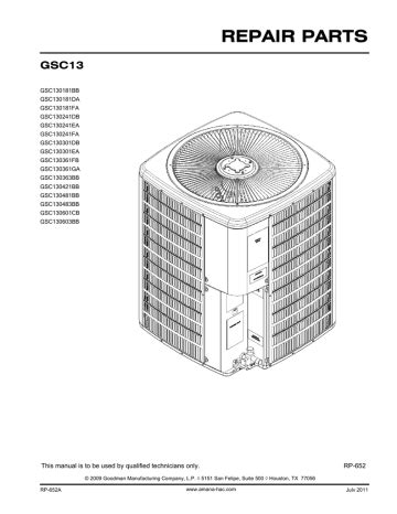 REPAIR PARTS GSC13 Manualzz