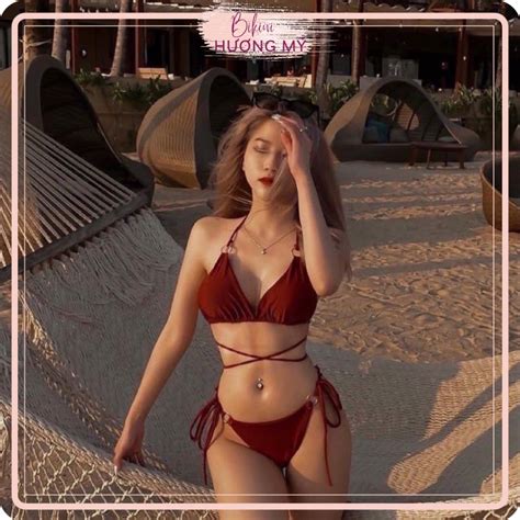 Bikini mảnh đồ bơi tam giác nhiều màu có sẵn phối khoen sexy hình thật do shop chụp sàn