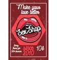 Color Vintage Sex Shop Banner Royalty Free Vector Image