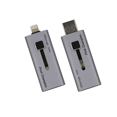First Champion i2Storage Lightning USB Flash Drive 64GB (Gray)