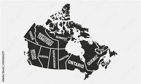 Canadian Map Poster Map Of Canada Provinces And Territories Of Canada