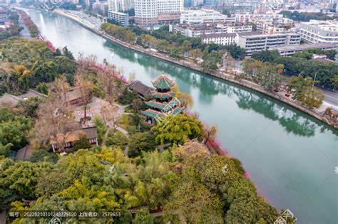 成都望江楼公园府南河都市风光建筑摄影摄影素材汇图网