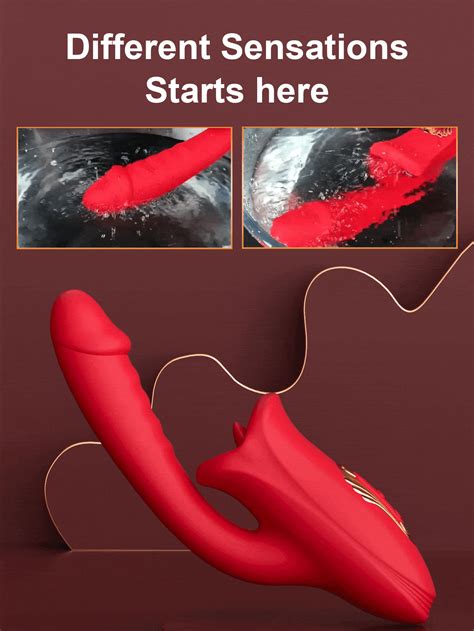 Rose Sex Toys Licking Vibrator G Spot Dildo Vibrator For Women With 10 Licking 10 Biting