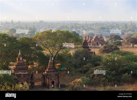 bagan temples pagodas view myanmar  res stock photography  images