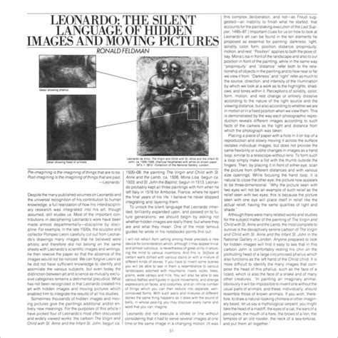 LEONARDO: THE SILENT LANGUAGE OF HIDDEN IMAGES AND MOVING PICTURES