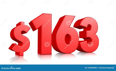 169 One Hundred Sixty Nine Price Symbol Red Text Number 3d Render