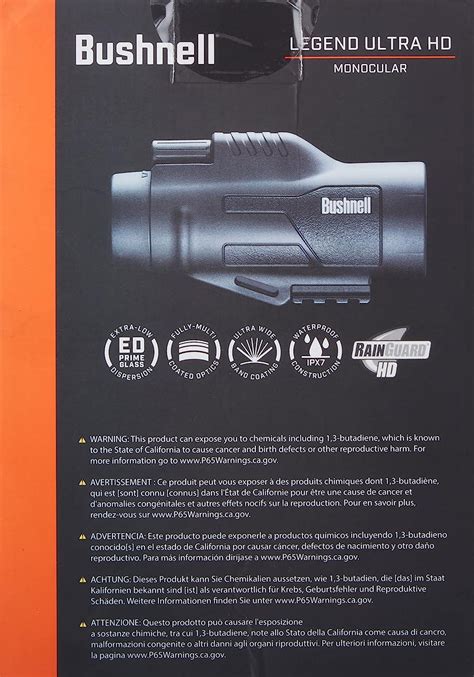 Bushnell Legend Ultra Hd Monocular Black 10 X 42 Mm