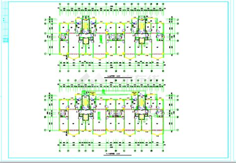 某地多层2单元每单元2户住宅楼建筑设计cad图纸土木在线