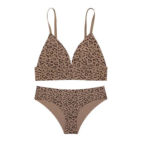 Leopard Print Lingerie Push Up Set Of Panties And Bras For Women Women S Underwear Sets Yoga