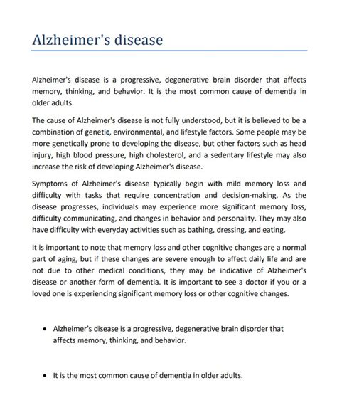 Alzheimer's Causes and Symptoms - NoteXchange