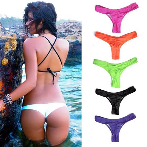 Sexy Tanga Bikini Fondo Donne Costumi Da Bagno Brasiliani Bianco Nero Costume Da Bagno Bikini