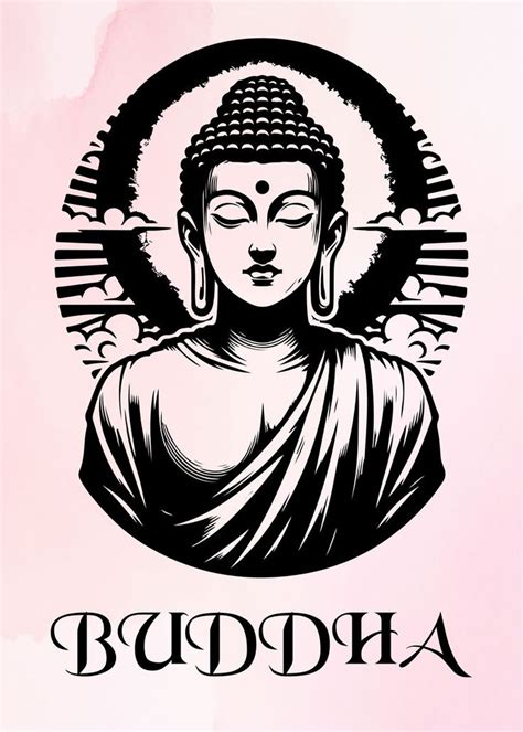 Futuristic Tibetan Buddha Poster Picture Metal Print Paint By