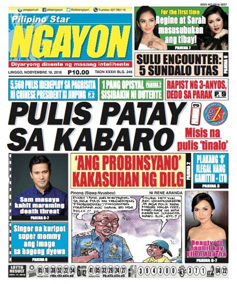 Balita Sa Dyaryo Ngayon Tagalog