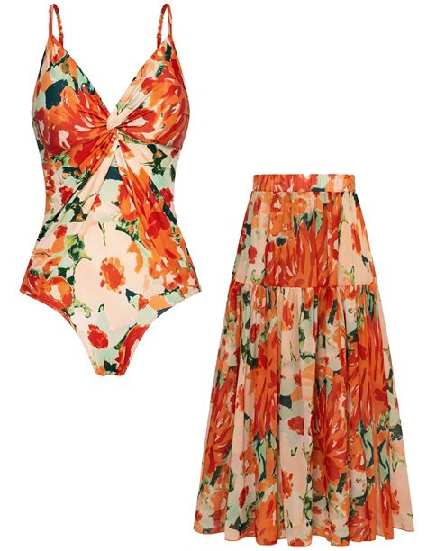 GRACE KARIN One Piece Swimsuits for Women with Cover Up Skirt Tummy