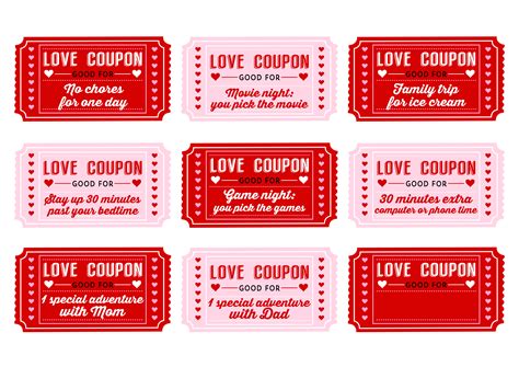Love Coupons For Kids