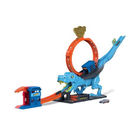 Hot Wheels City Playset Sfreccia Sul T Rex Pista Acrobatica Con Loop Gigante E Mega Dinosauro