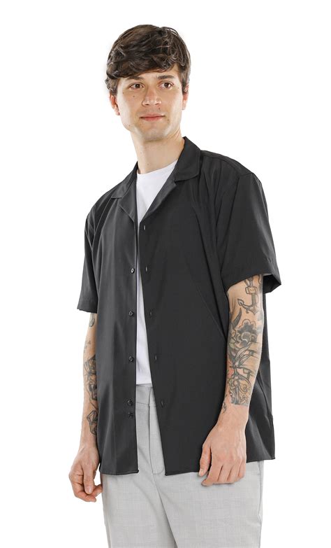 Camisa Negra Manga Corta Fit Relajado Para Hombre C A