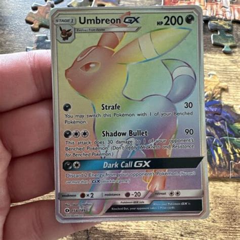 Umbreon Gx Rainbow Pok Mon Tcg Sun Moon Secret Rare Holo Nm