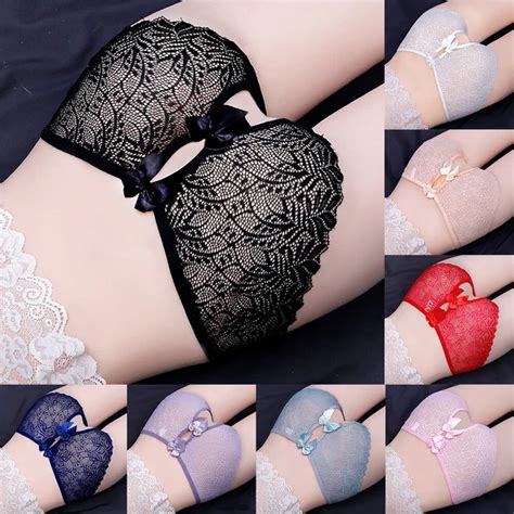 DONNA SEXY PIZZO Lingerie Perizoma Tanga Slip Intimo Fiocco Mutandine Crotchle EUR 9 65