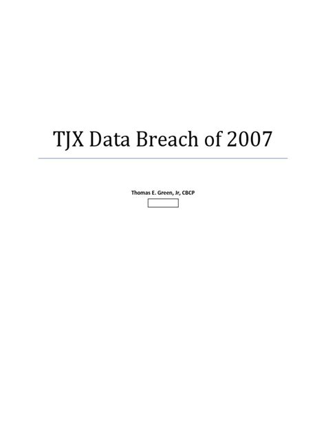 TJX Data Breach of 2007 CASE A | PDF | Intellectual Works | Information ...