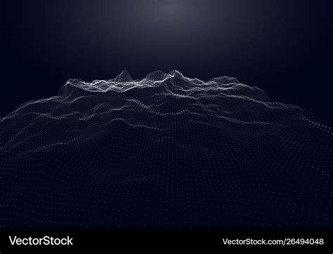 digital particle flow landscape royalty  vector image