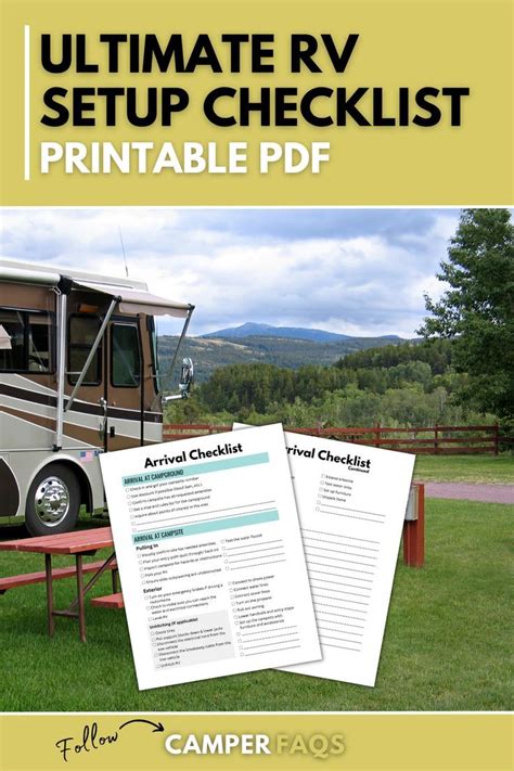 Ultimate Rv Setup Checklist Printable Pdf Rv Checklist Rv Camping