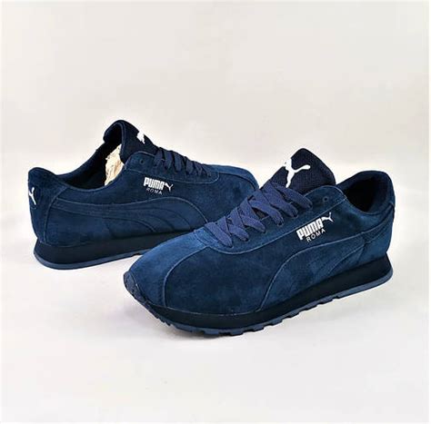 Купить Мужские Кроссовки PUMA Roma Синие Пума Рома Замша 46 размер (28. ...