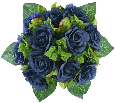 Navy Blue Silk Rose Nosegay - Silk Flower Bridal Bouquet ...