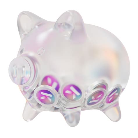 Free Kadena Kda Clear Glass Piggy Bank With Decreasing Piles Of Crypto