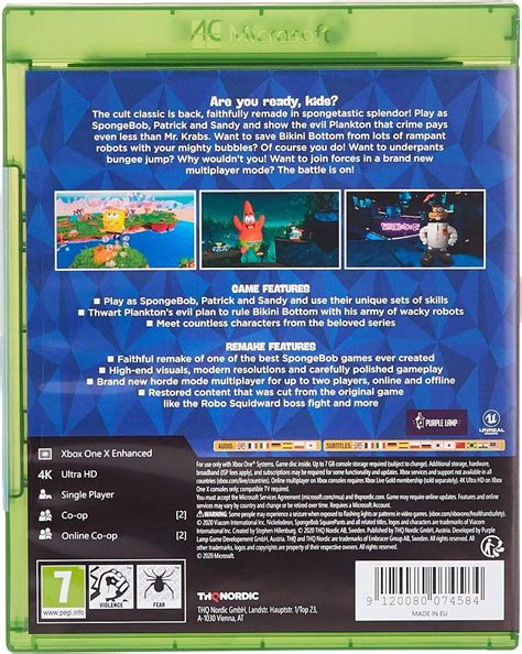 Thq Nordic Spongebob Battle For Bikini Bottom Pegi Xbox One Game