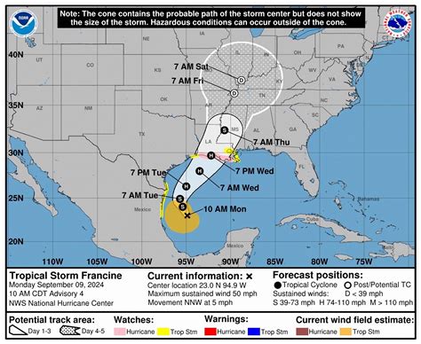 Tormenta Tropical Francine Amenaza Como Hurac N La Costa De Ee Uu En