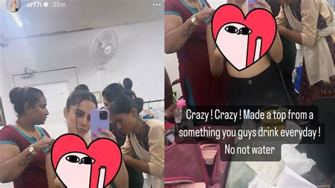 Nude Urfi Javed Upcoming Top Breasts Covered By This Drinking Material Urfi Javed Give Hint In