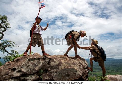 Young American Boy Scouts Help Pull Stock Photo (Edit Now) 1116199934