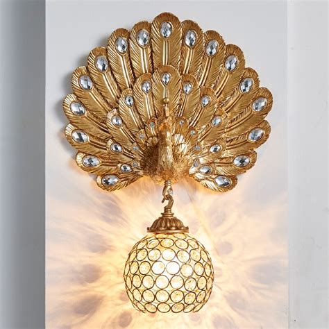 Lámpara de pavo real europea para decoración del hogar candelabro de