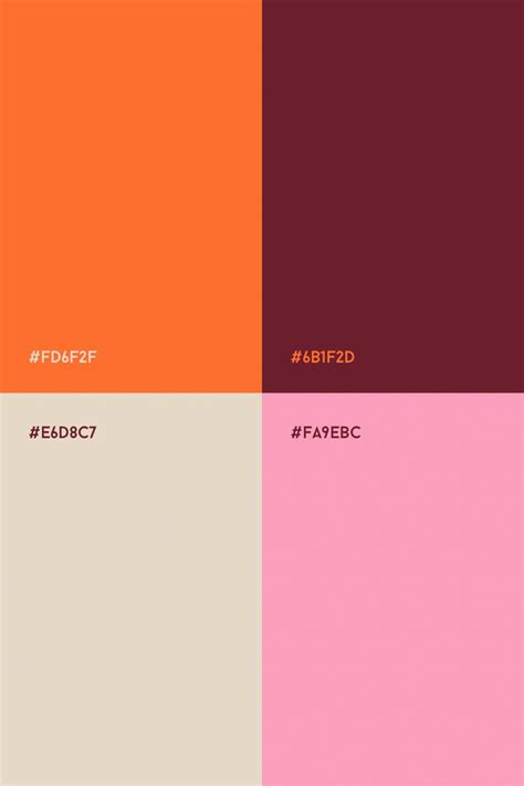 Orange and Pink Colour Palette