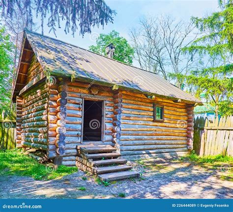 The Facade Of The Ancient Slavic Timber House Pereiaslav Scansen