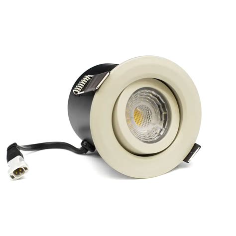 Cream 3K Warm White Tiltable LED Downlights Fire Rated IP44 High CRI