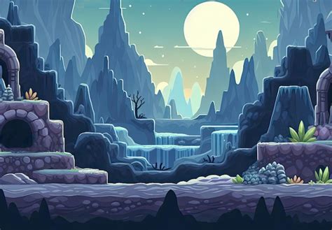 Cave 2d Video Game Background Premium Ai Generated Image
