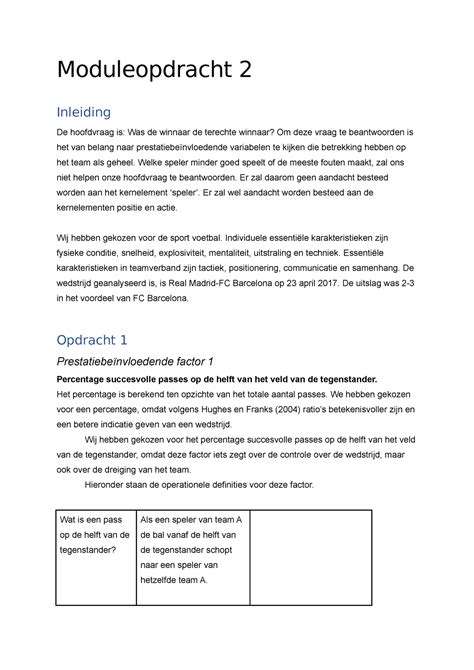 Moduleopdracht Volledig Cijfer Moduleopdracht Inleiding De