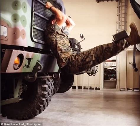 Buff Marine Michael Eckert Does Insane Exercises Daily Mail Online