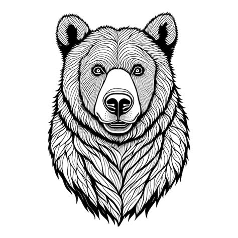 Premium Vector Bear Head Hand Drawn Vector Illustration