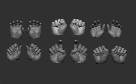 Set 1 Of Naked Hands 6 Naked Hands For Mcfarlane Figures 3D Model 3D Printable CGTrader