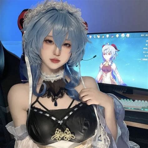 cosplays mujer juegos de anime fotos azules