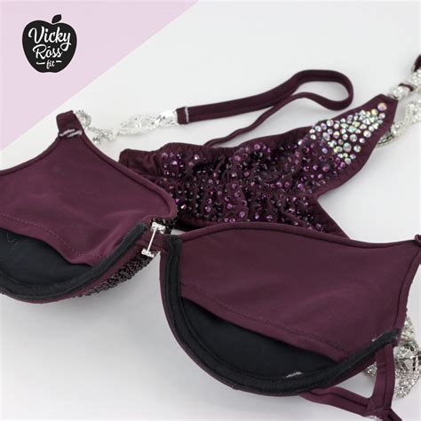 NPC IFBB WBFF Bikini Suit With Bikini Connectors Dark Red Etsy