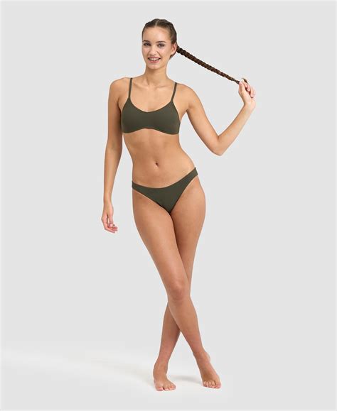 Womens Solid Bandeau Bikini