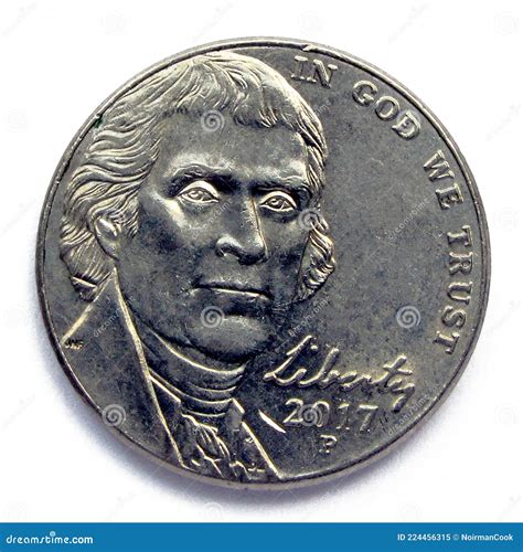 Portrait Of Thomas Jefferson On A Two Dollar Bill Royalty-Free Stock