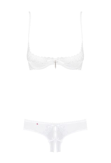 Weißes Ouvert Set Dessous Sets Club Hot Fashion Odretto Highheels