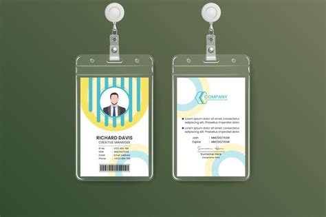 Vorlage Für Einen Personalausweis Des Unternehmens Premium Vektor